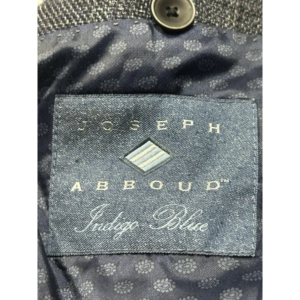 Joseph Abboud Mens 48R Indigo Blue Wool Linen Blend Blazer Sport Coat Navy